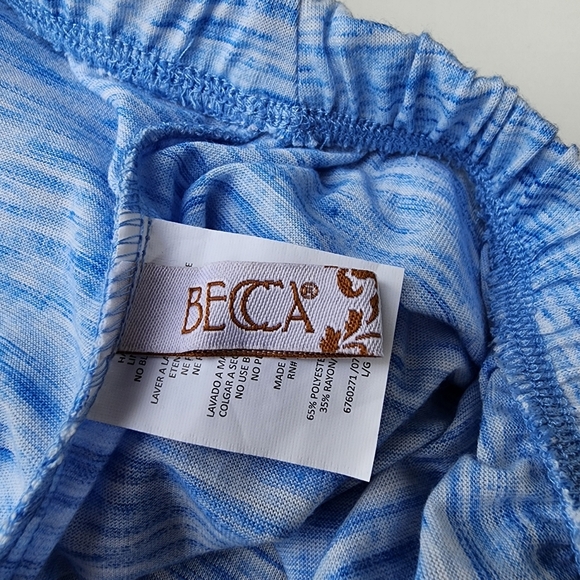 BECCA Strapless Blue Swim Cover Up Midi Dress Slit w Stretch Sz L - Picture 13 of 14